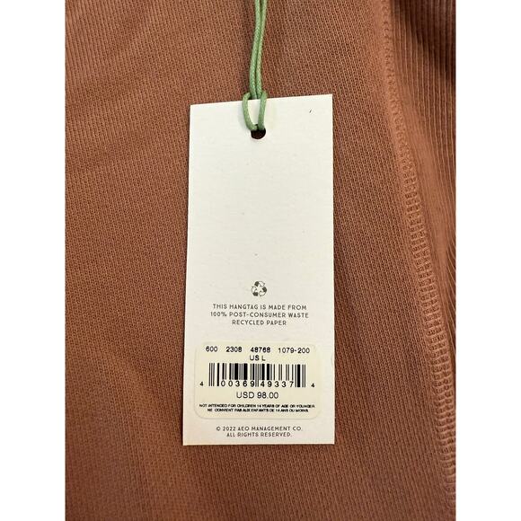 AE77 Sweatshirt Mens Large Brown Crewneck Pullover A.Eagle 100% Cotton USA New - Picture 4 of 7